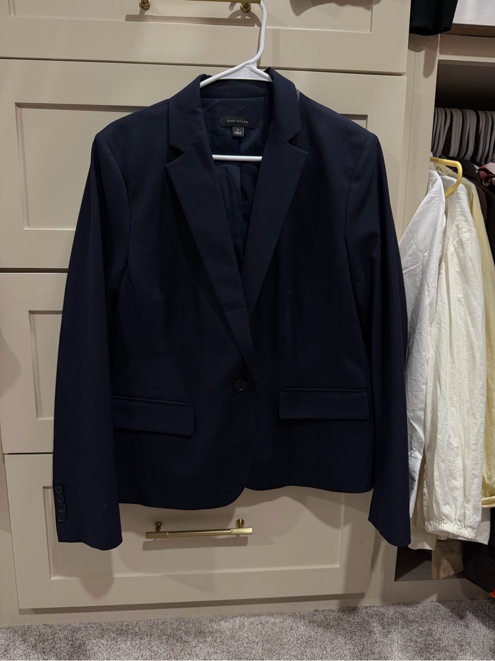 Ann Taylor Classic Navy Single-Button Blazer